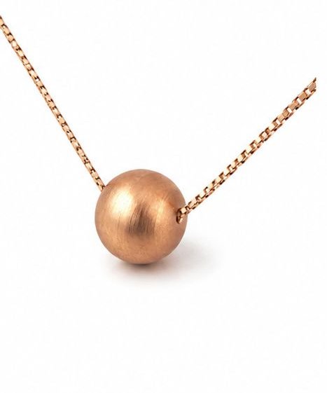 Colar Esfera — esfera de ouro escovado em corrente veneziana
